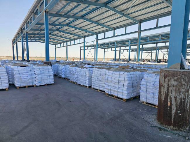 Ayuda humanitaria espera a ser distribuida en Gaza. Foto: EFE/ Ministerio De Exteriores De Israel.