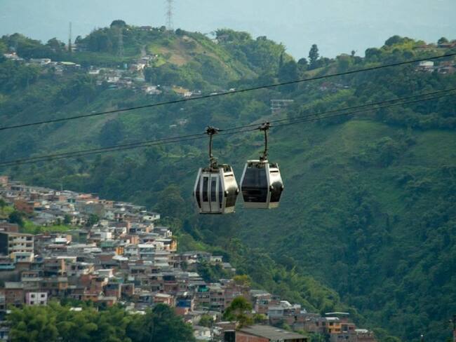 Construcción de la Línea 3 del Cable Aéreo. Crédito: Alcaldía de Manizales.