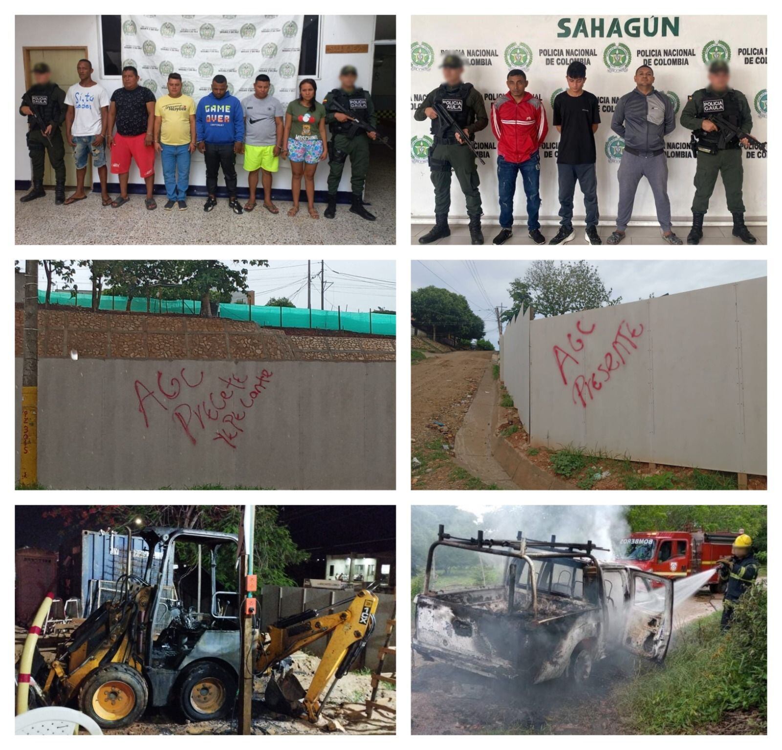 Capturan a once presuntos extorsionistas del Clan del Golfo en Córdoba. Foto: Policía. 