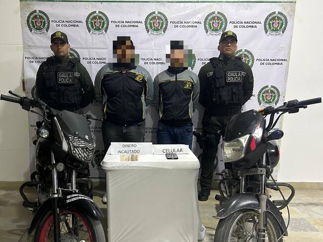 Capturan a dos extorsionistas de ACSN que presuntamente exigían pago de cuotas a mototaxistas
