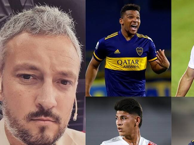 Pablo Carrozza, molesto por tanto colombiano en el Superclásico de Argentina entre Boca Juniors y River Plate. Foto: Instagram: @ pablocarrozza – Getty Images: Agustin Marcarian-Pool / Marcelo Endelli / Daniel Jayo