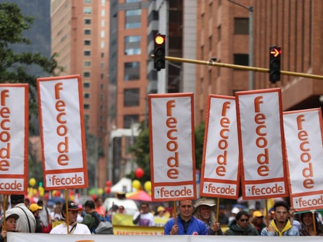 Manifestación de Fecode. Foto: (Colprensa - Álvaro Tavera)