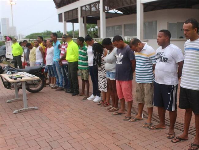 Capturan en Cartagena a 18 miembros de la banda delincuencial ´Los Caciques´. Foto: Cortesía