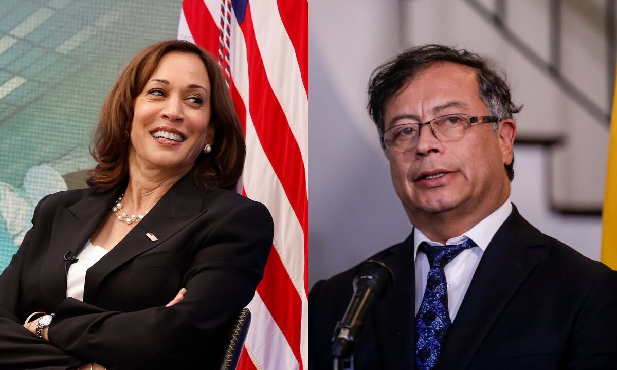 Kamala Harris, vicepresidenta de Estados Unidos.  (Photo by Chip Somodevilla/Getty Images) - Gustavo Petro, presidente electo de Colombia. Foto: (Colprensa-Mariano Vimos)