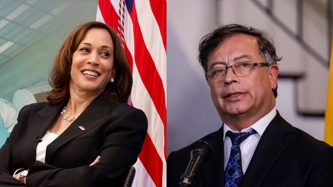 Kamala Harris, vicepresidenta de Estados Unidos. (Photo by Chip Somodevilla/Getty Images) - Gustavo Petro, presidente electo de Colombia. Foto: (Colprensa-Mariano Vimos)