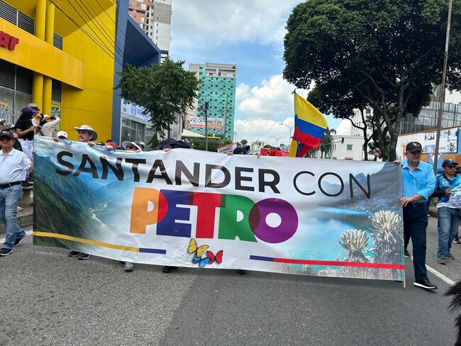 Sin contratiempos terminó la marcha de los trabajadores en Bucaramanga. Foto: W Radio