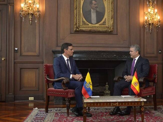 El presidente del Gobierno español, Pedro Sánchez, se reunió con el presidente de Colombia, Iván Duque. Foto: Presidencia