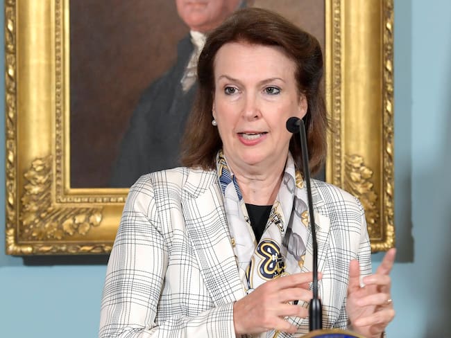 Ministra de Relaciones Exteriores, Comercio Internacional y Culto de Argentina, Dina Mondino. Foto: EFE/ Lenin Nolly