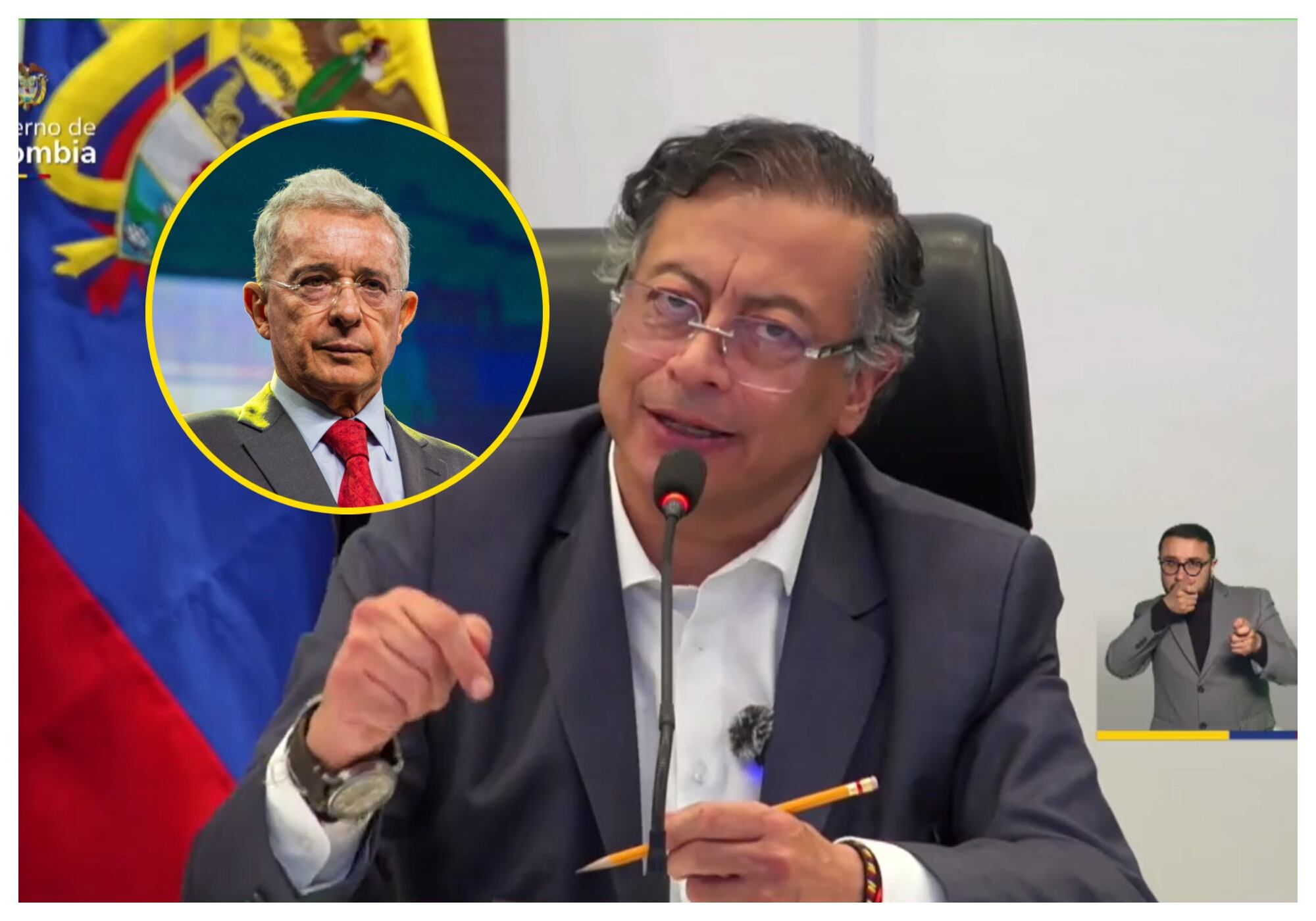 Presidente Petro ordenó incrementar seguridad de Álvaro Uribe y otros dirigentes de la oposición. Foto: EFE/Presidencia del Colombia/ Getty Images.