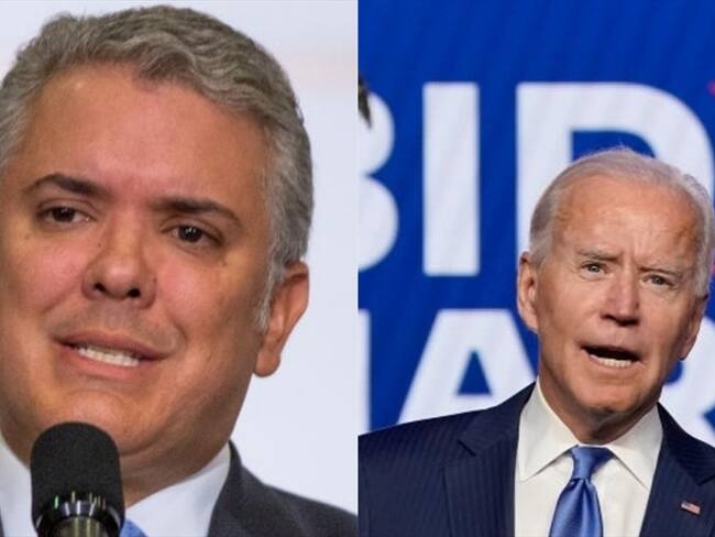 Presidente de Colombia Iván Duque y candidato demócrata Joe Biden. Foto: Getty Images