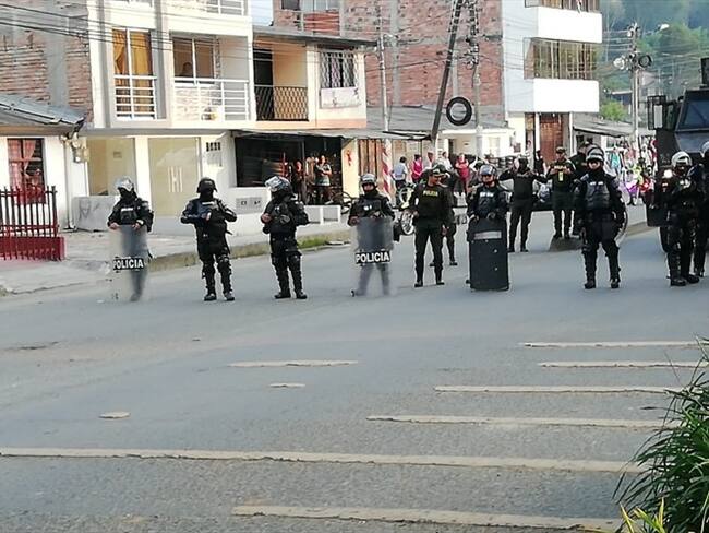 Fuertes disturbios entre manifestantes y Esmad en Popayán. Foto: Javier Astaiza
