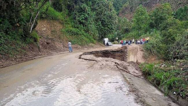Emergencias por lluvias en el norte de Caldas. Crédito: Secretaría de Medio Ambiente de Caldas.