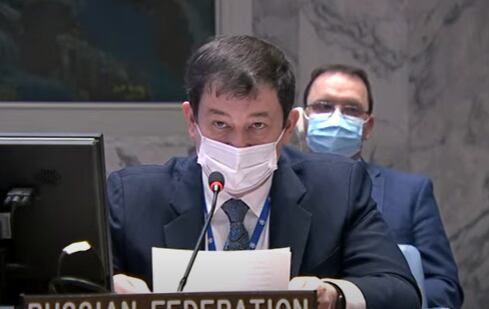El representante ruso ante el Consejo de Seguridad de la Organización de Naciones Unidas (ONU), Dmitry Polyanskiy. Foto/Cortesía Organización de las Naciones Unidas (ONU).
