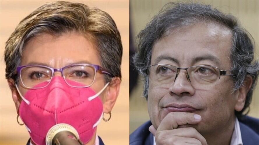 Alcaldesa de Bogotá, Claudia López y senador de la República Gustavo Petro. Foto: Colprensa - Cortesía Alcaldía de Bogotá / Colprensa - Álvaro Tavera