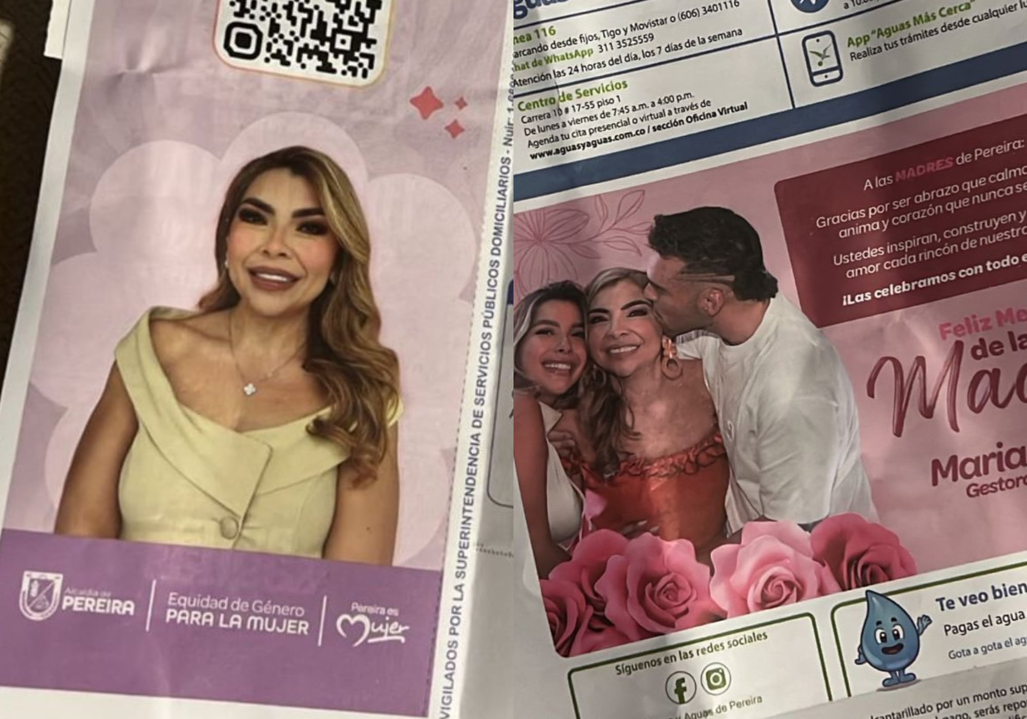 Esposa de alcalde de Pereira, bajo la lupa por presunta campaña política en recibos de agua