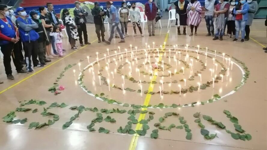 En medio del encuentro, se realizó un homenaje a Esteban Mosquera, el joven asesinado en Popayán . Foto: Refugio Humanitario