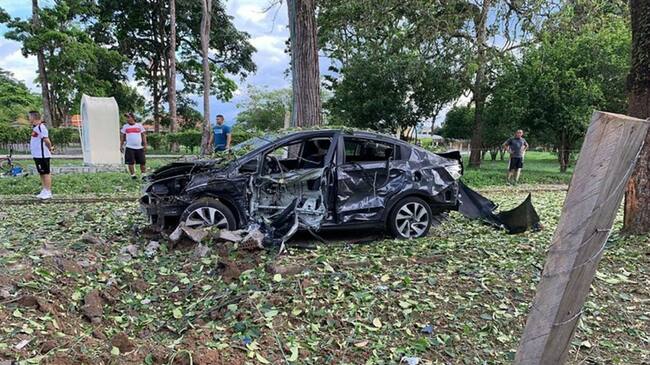 Atentado en Saravena, Arauca. Foto: Colprensa