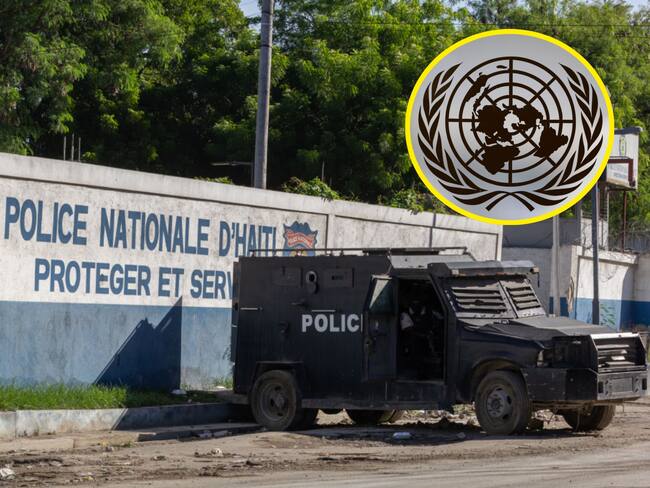 Policía en Haití. I Foto: Guerinault Louis/Anadolu via Getty Images. Logo de la ONU. I Foto: Getty Images.