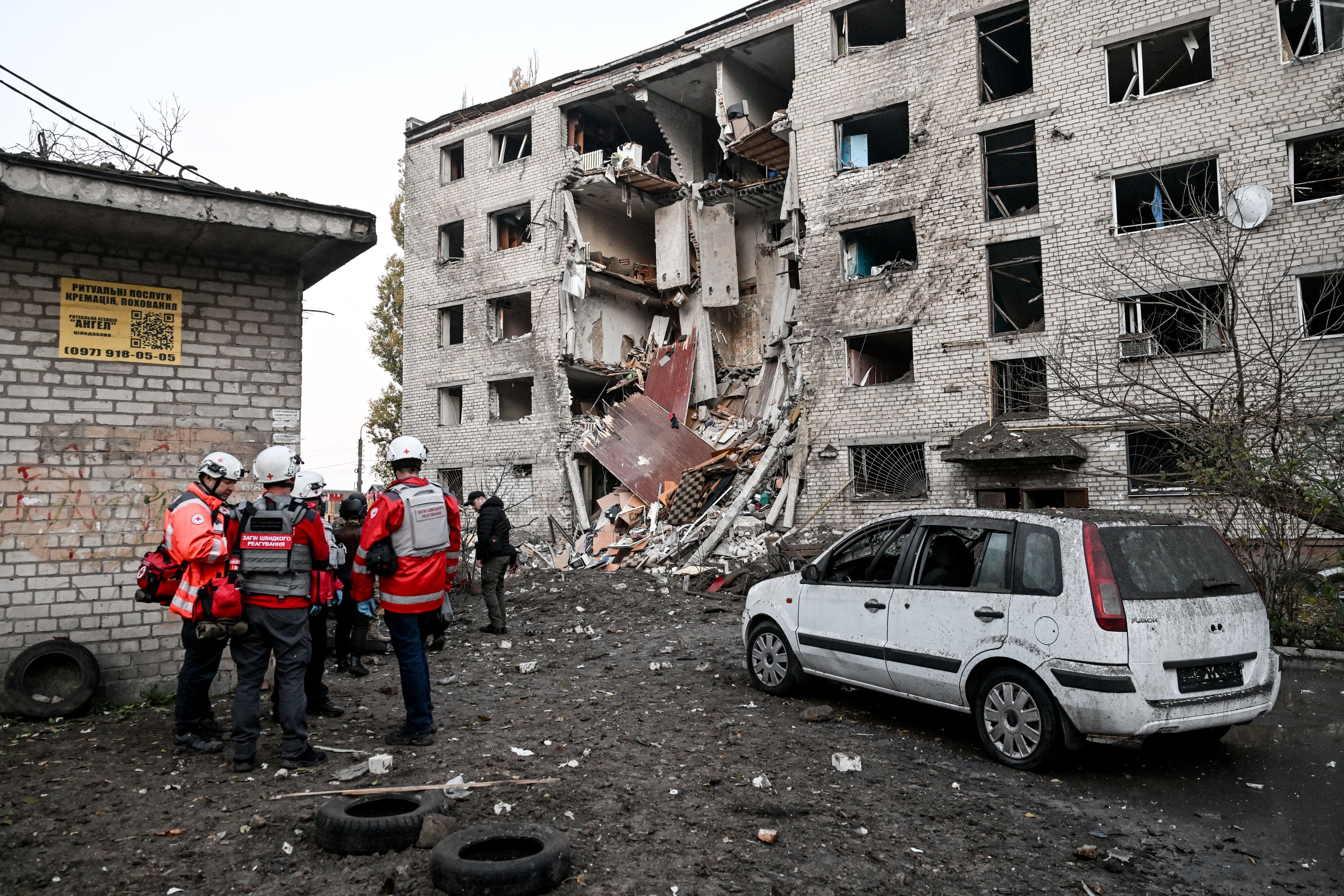 Ciudad de Zaporiyia, destruida en octubre de 2025 tras ataques rusos con drones y misiles. FOTO: Dmytro Smolienko/Getty Images