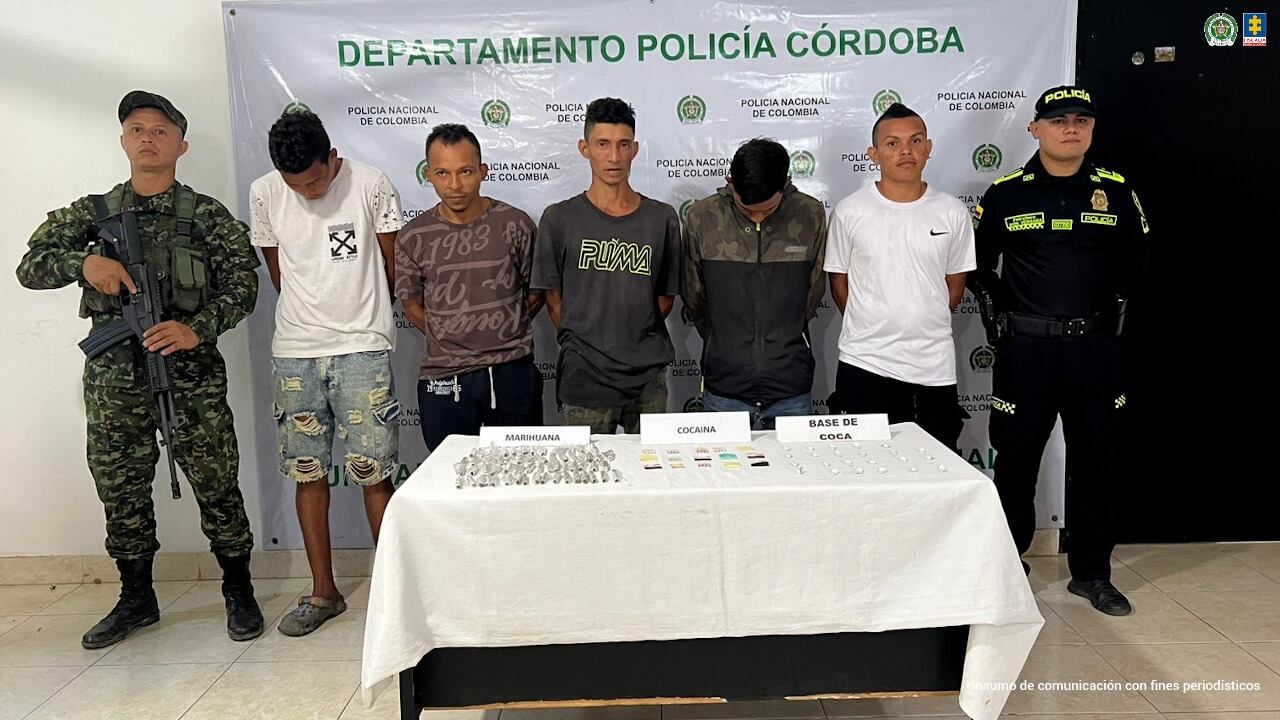 Judicializan a 7 personas señaladas de presuntamente comercializar estupefacientes en Tierralta. Foto: prensa Fiscalía.