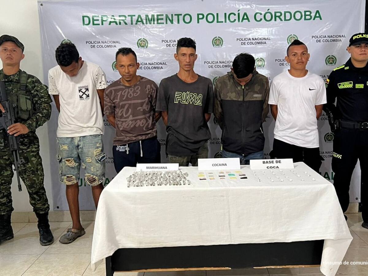 Judicializan a siete personas señaladas de presuntamente comercializar estupefacientes en Tierralta