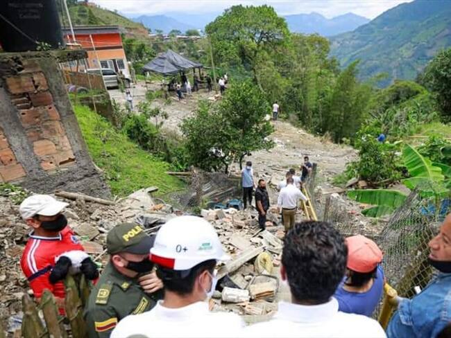 Al menos 10 viviendas quedaron totalmente destruidas. . Foto: Gobernación de Boyacá