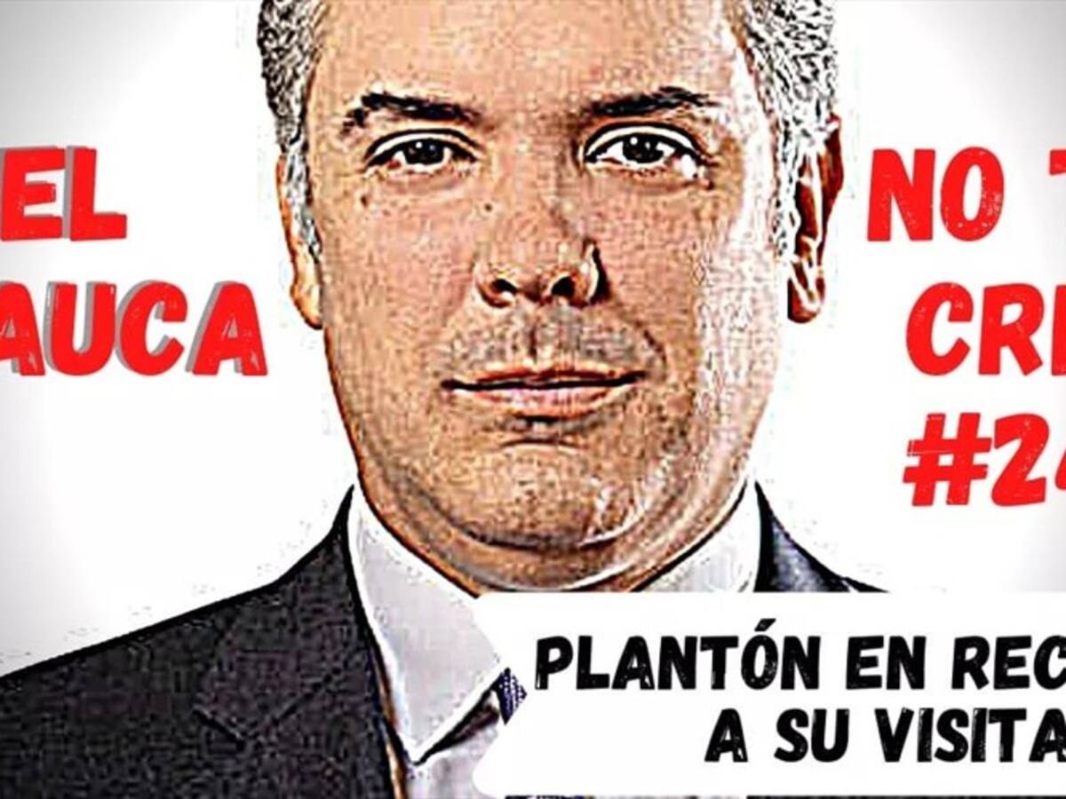 Otra vez, recibirán con un plantón al presidente Duque en Popayán