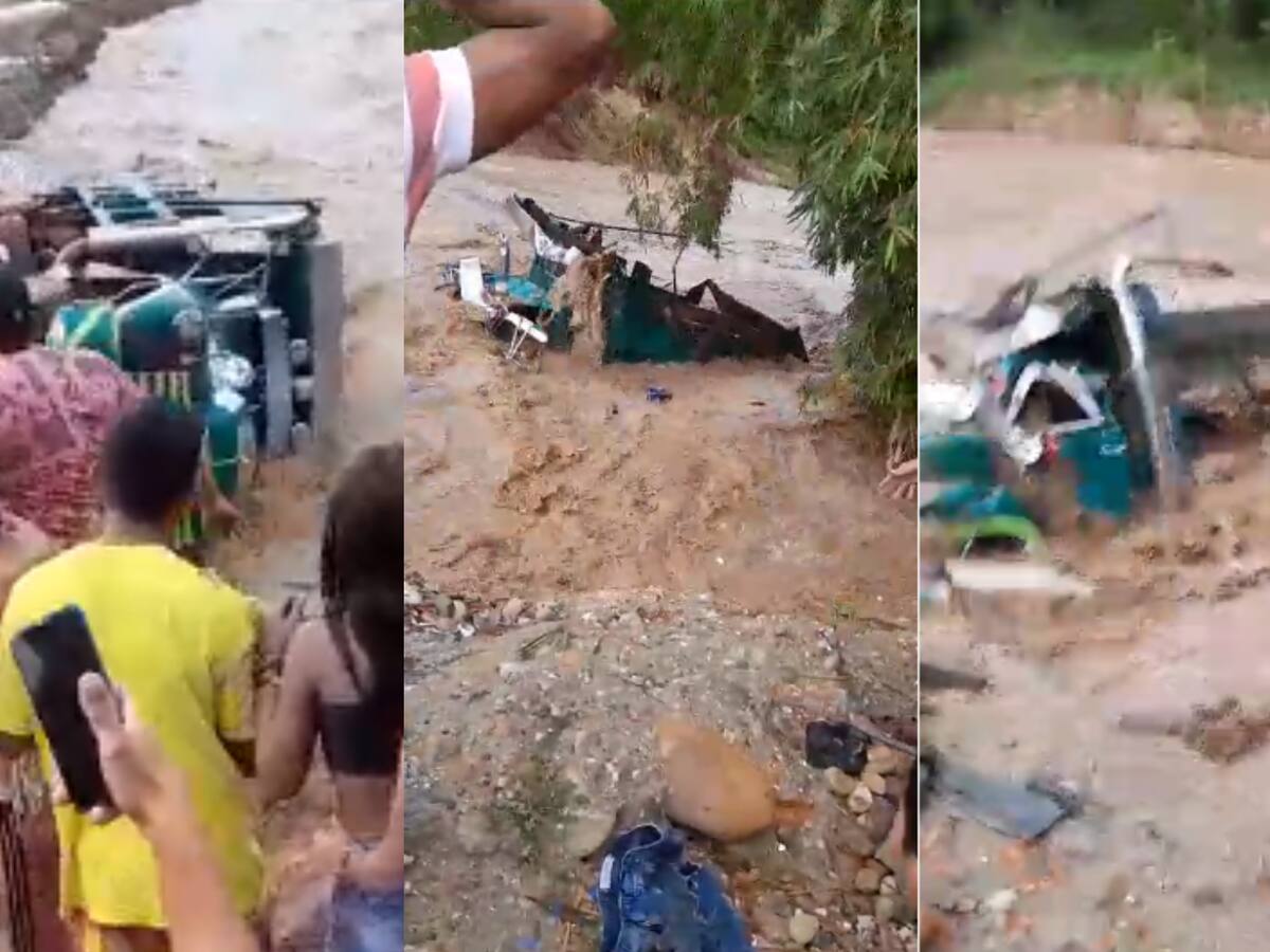Volqueta cayó al río de Oro y fue arrastrada por la corriente