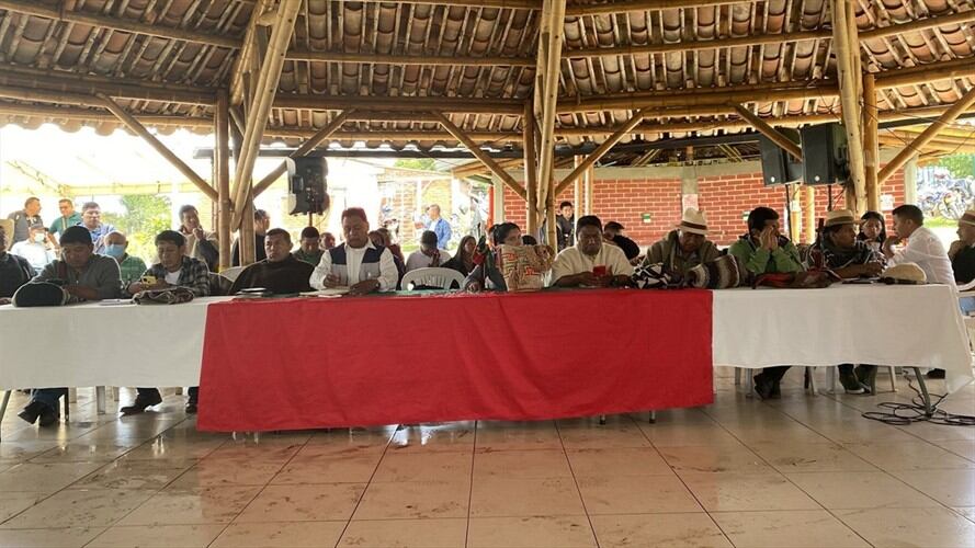 Diálogos entre el Gobierno y los indígenas del Cauca. Foto: Cortesía