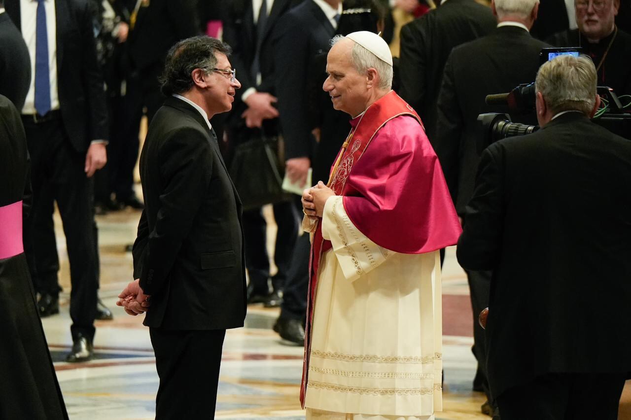 Presidente Gustavo Petro y papa León XVI. Foto: Presidencia de la República.
