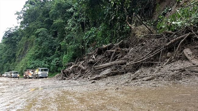 Vía Bogotá-Villavicencio sigue cerrada. Foto: Colprensa