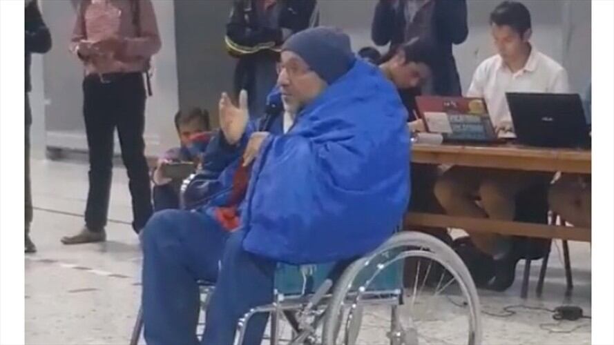 Adolfo Atehortúa supera las 160 horas de ayuno prolongado. pide al Gobierno Nacional convocar una mesa de diálogo. . Foto: Cortesía: Margarita Cuesta/ UNP