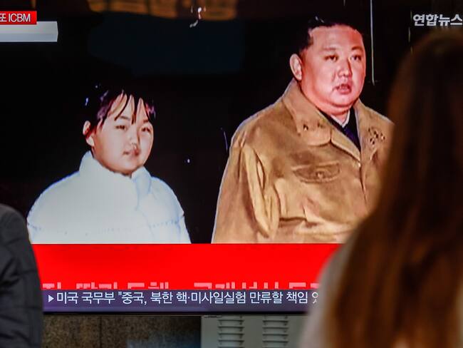 Kim Jong Un and his daughter Kim Chu-ae.