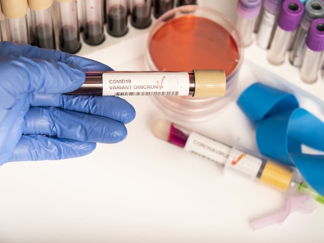 Coronavirus 2019-nCoV variant OMICRON Blood Sample. New Epidemic Corona Virus. South African variant