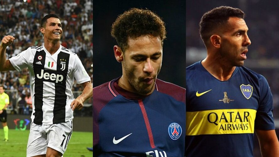 Cristiano Ronaldo, Neymar y Carlos Tevez. Foto: Getty Images