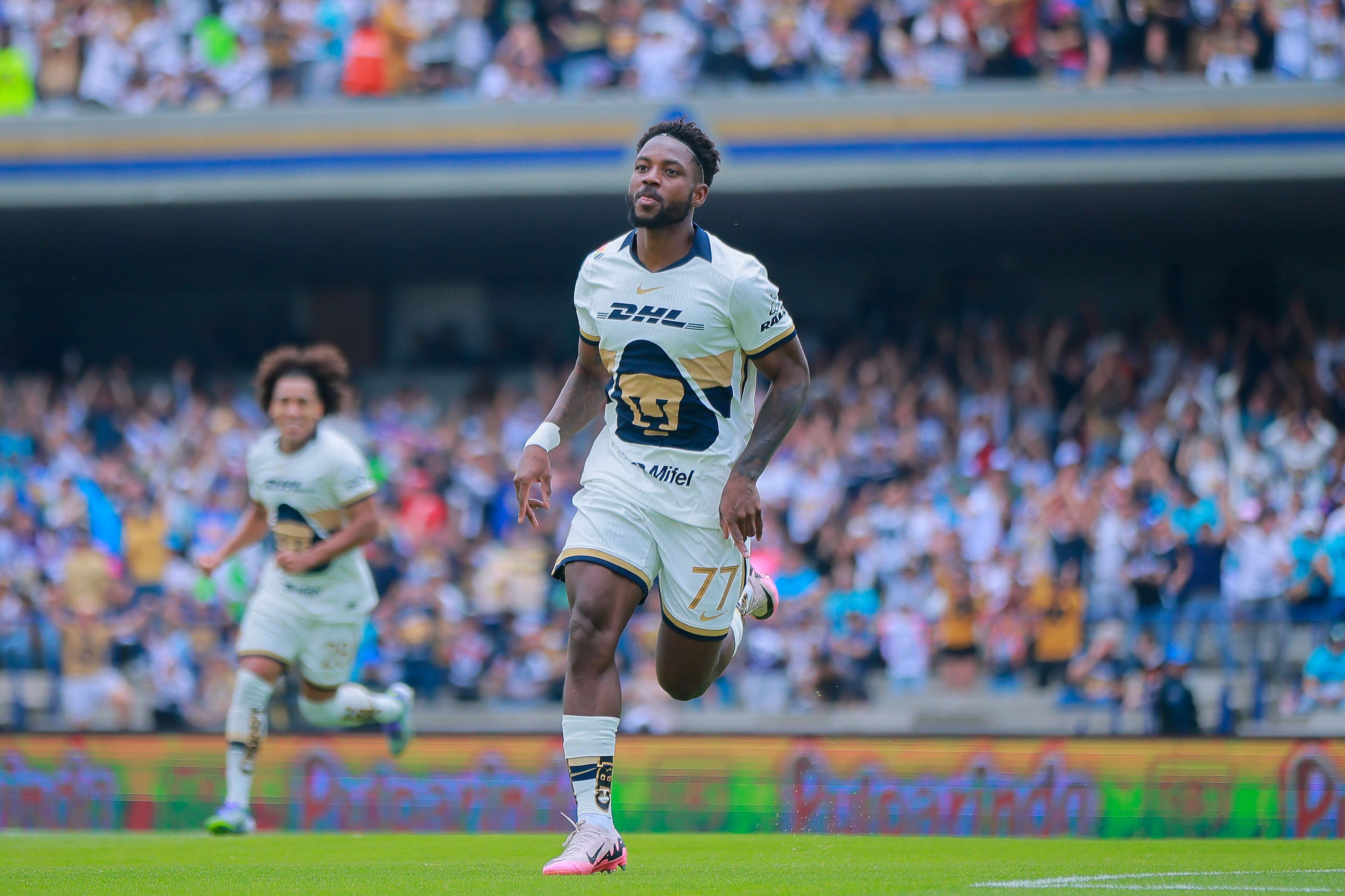 Alvaro Ángulo, futbolista colombiano del Pumas de México. Foto: tomada del perfil de X @PumasMX