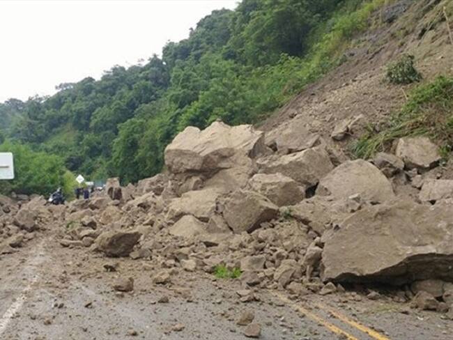 Cierre total de la vía Manizales - Fresno. Foto: Archivo.