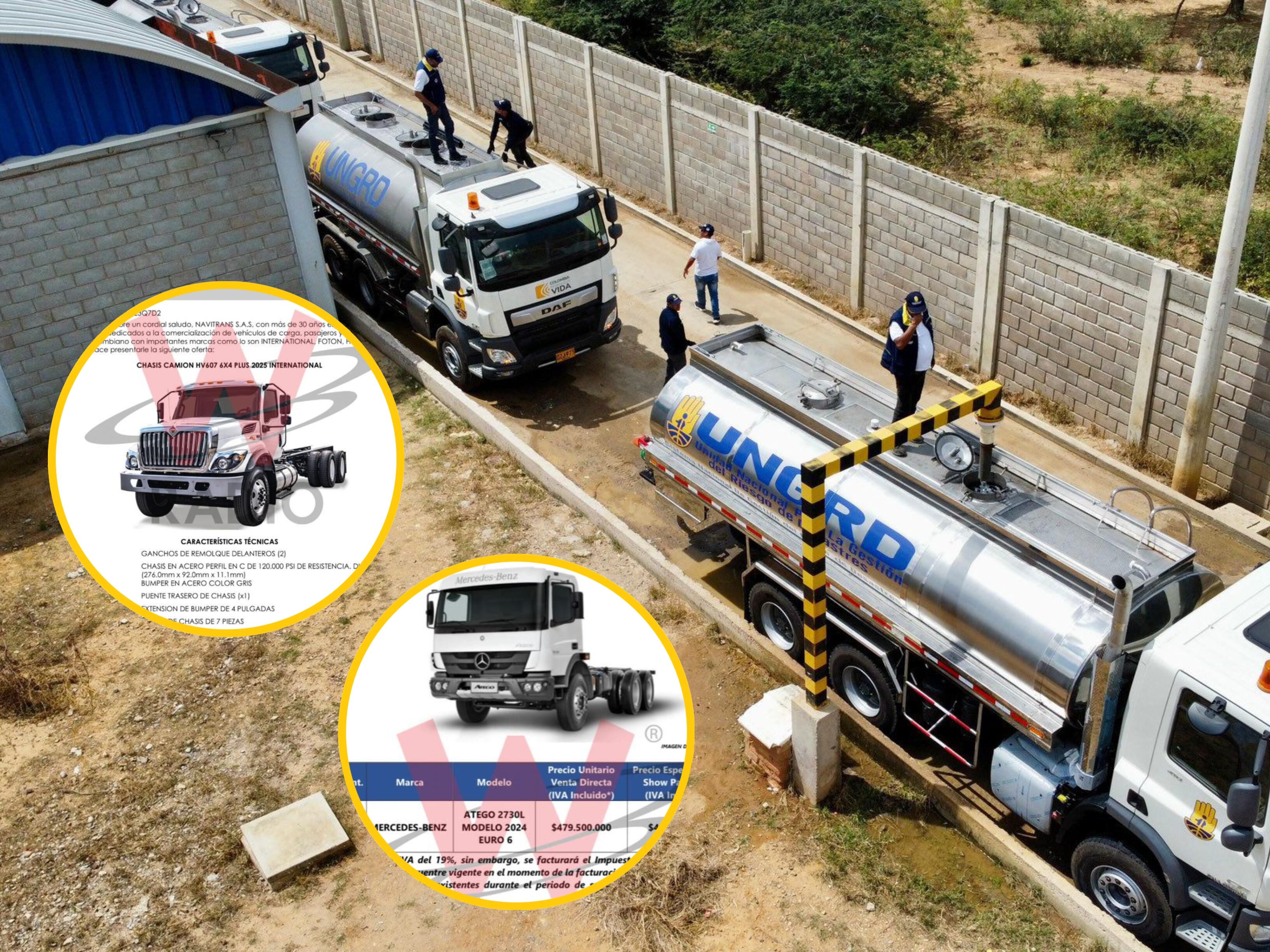 Carrotanques de la UNGRD para llevar agua a La Guajira. Foto: UNGRD