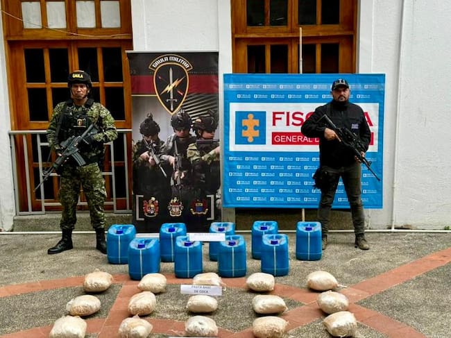 Incautan más de 50 kilogramos de pasta base de coca en Puerto Libertador, sur de Córdoba. Foto: Ejército.