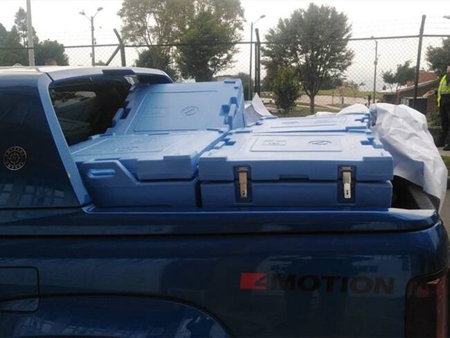 Delincuentes se habían llevado el vehículo con 12 cajas térmicas para transporte de vacunas que estaban vacías.. Foto: Cortesía Policía