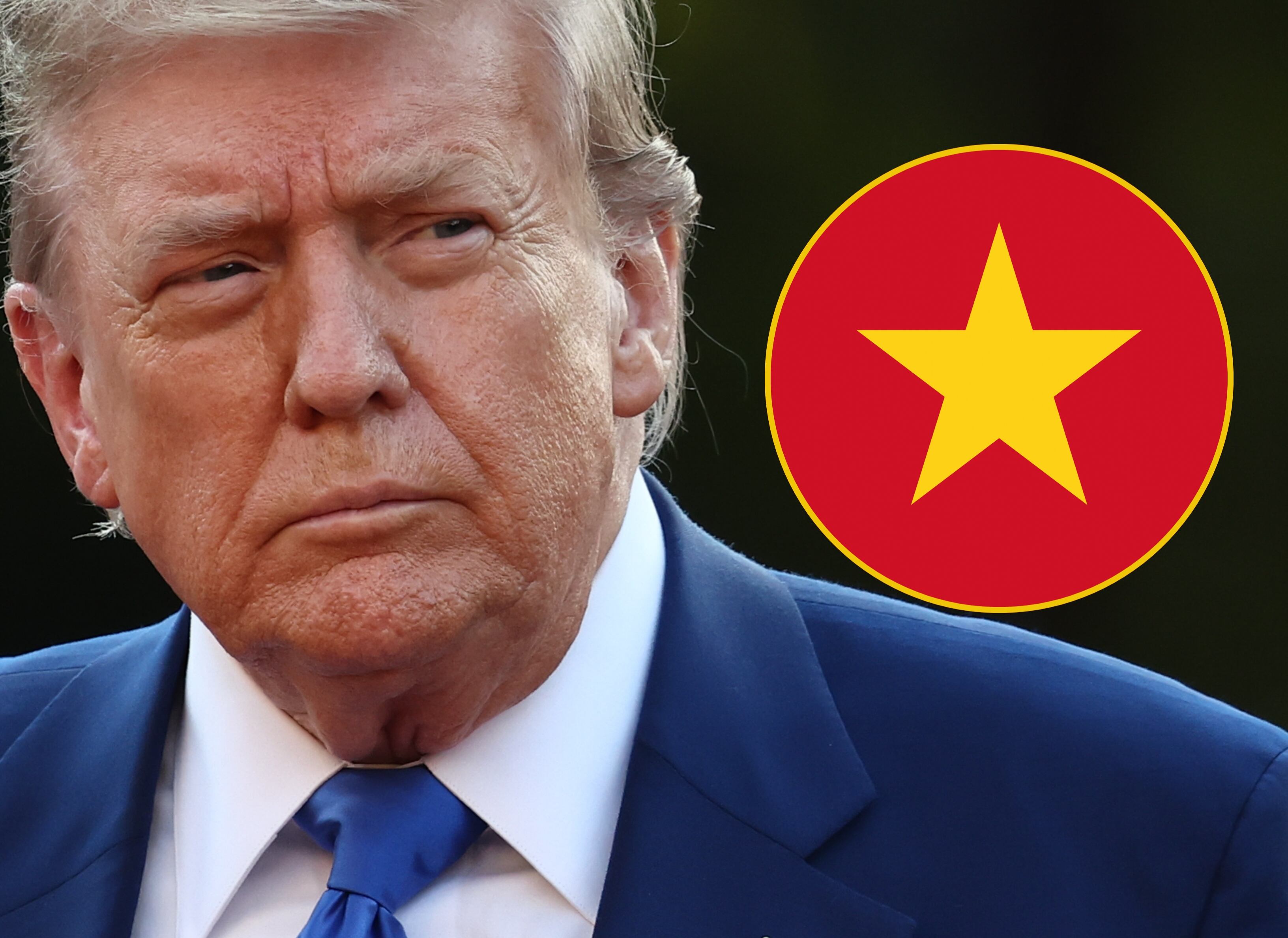 Presidente de Estados Unidos, Donald Trump. FOTO: Jakub Porzycki/NurPhoto via Getty Images. // Bandera de Vietnam
