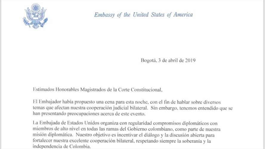 El embajador de Estados Unidos en Colombia, Kevin Whitaker, canceló reunión que tenía con magistrados colombianos. Foto: Redacción W Radio