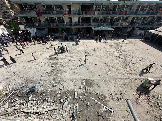 Ataque a escuela UNRWA. Foto: EFE