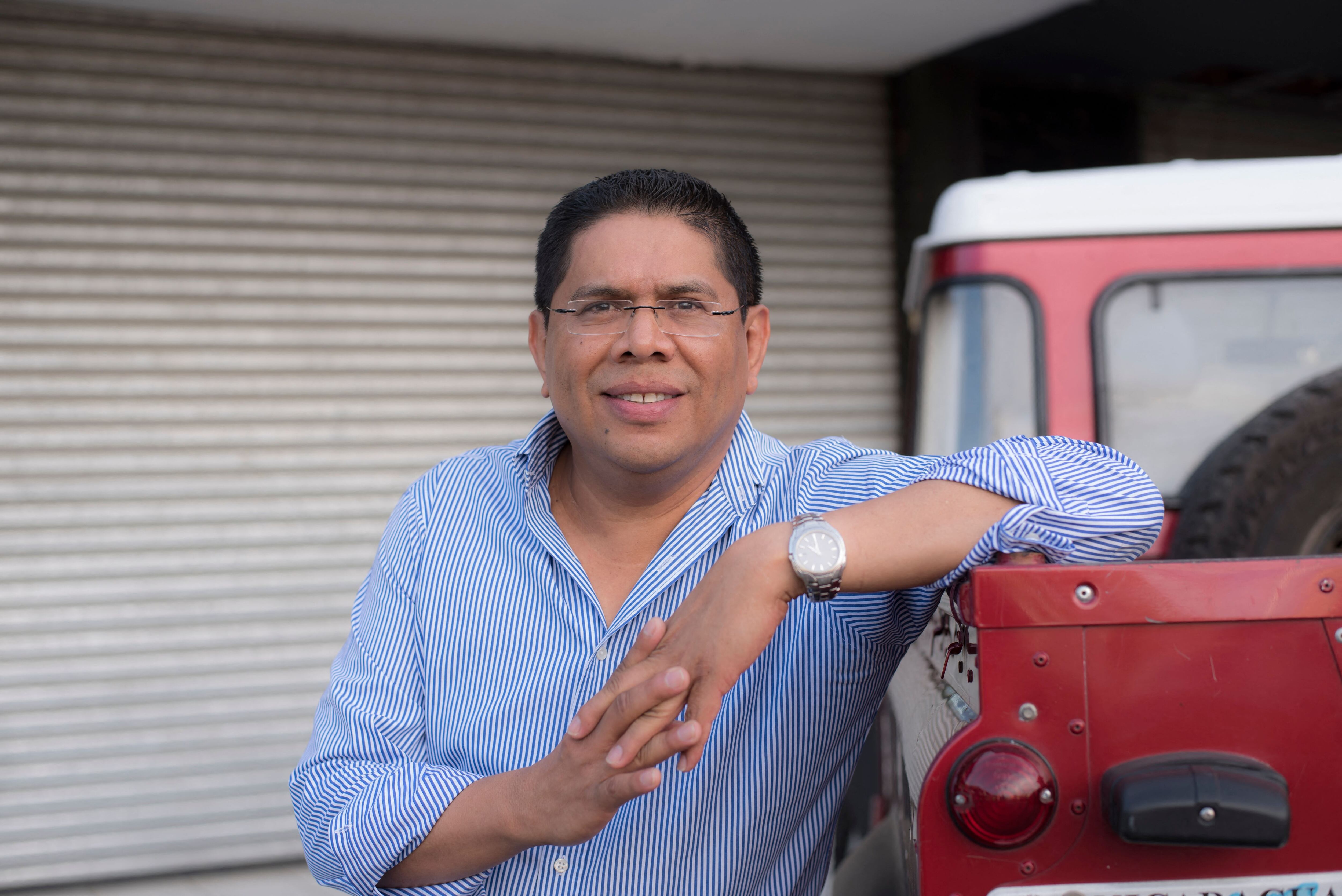 Nicaraguan radio broadcasting sports journalist Miguel Mendoza poses for a picture in Managua on August 15, 2018. - Mendoza was arrested on June 21, 2021. Five months before general elections in Nicaragua, 19 people have been arrested, including political leaders, former guerrillas, journalists, businessmen and even a banker, accused of "inciting foreign interference" and "applauding sanctions" against the Sandinista government, in power since 2007. (Photo by Oscar Navarrete / AFP) (Photo by OSCAR NAVARRETE/AFP via Getty Images)