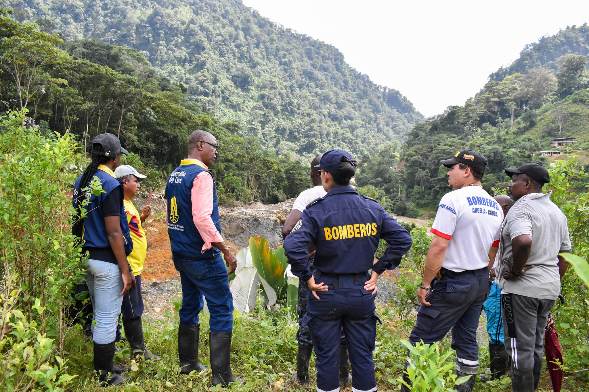 Después de la inspección técnica se ordenó evacuar a las personas que estaban en riesgo. Crédito: Gestión del Riesgo del Cauca.