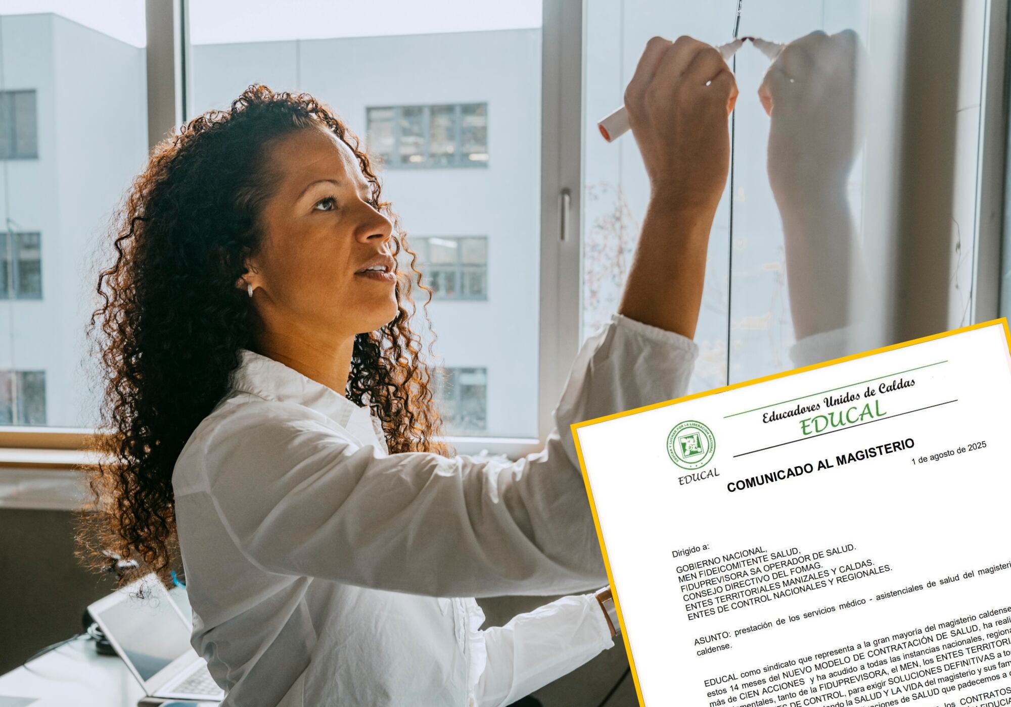 Imagen de referencia y carta enviada al Gobierno Nacional. Fotos: Getty Images / Suministrada