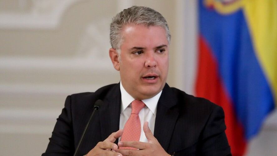Vía telefónica, el presidente Iván Duque saludó a los asistentes a la Conversación Nacional realizada en Cúcuta, a la que no pudo asistir ante la detección del primer caso de coronavirus en el país. Foto: Colprensa