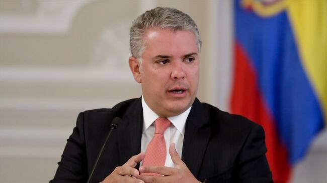 Vía telefónica, el presidente Iván Duque saludó a los asistentes a la Conversación Nacional realizada en Cúcuta, a la que no pudo asistir ante la detección del primer caso de coronavirus en el país. Foto: Colprensa