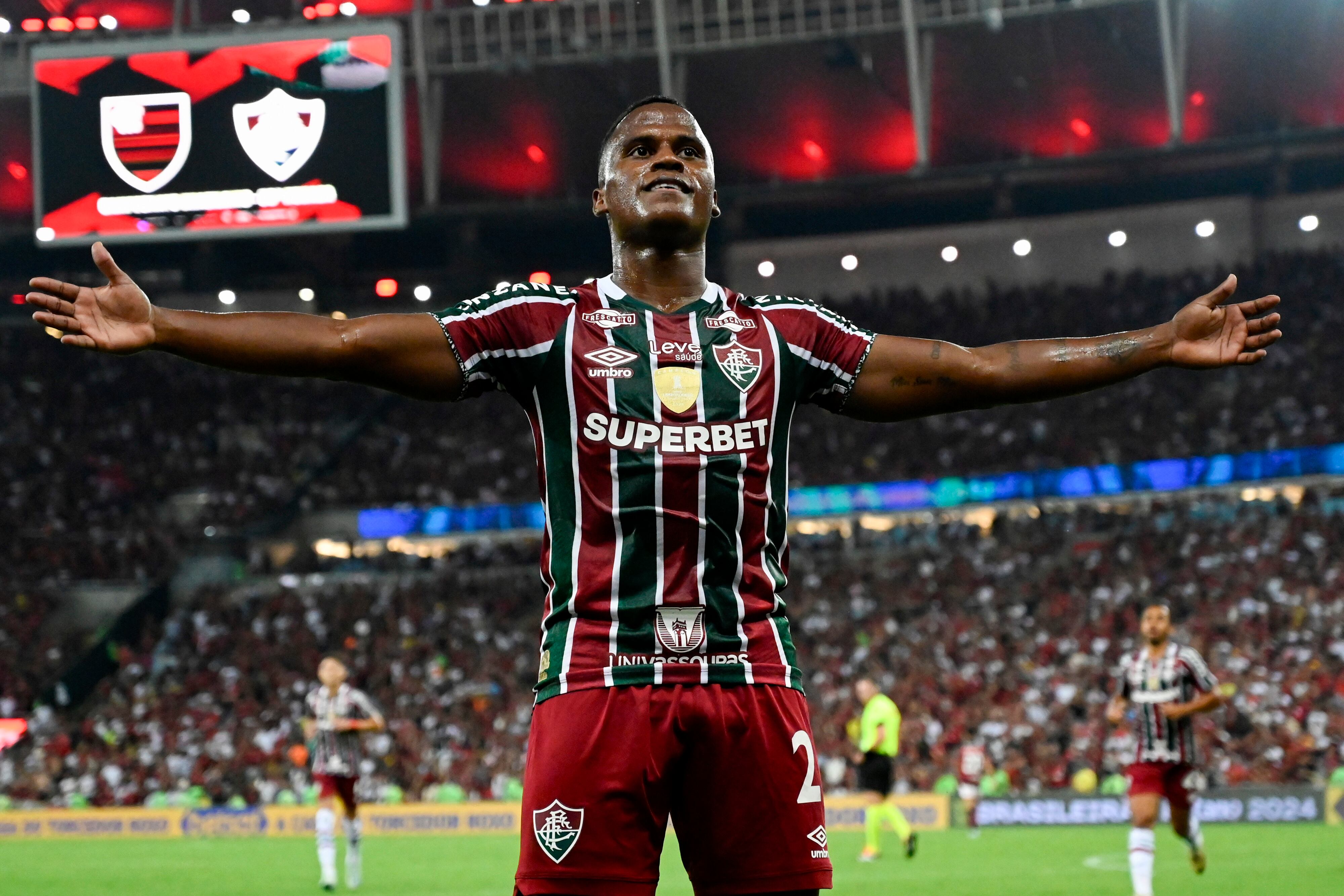 Jhon Arias anotó un golazo con el Fluminense en su duelo ante Flamengo. (Photo by André Ricardo/Eurasia Sport Images/Getty Images)