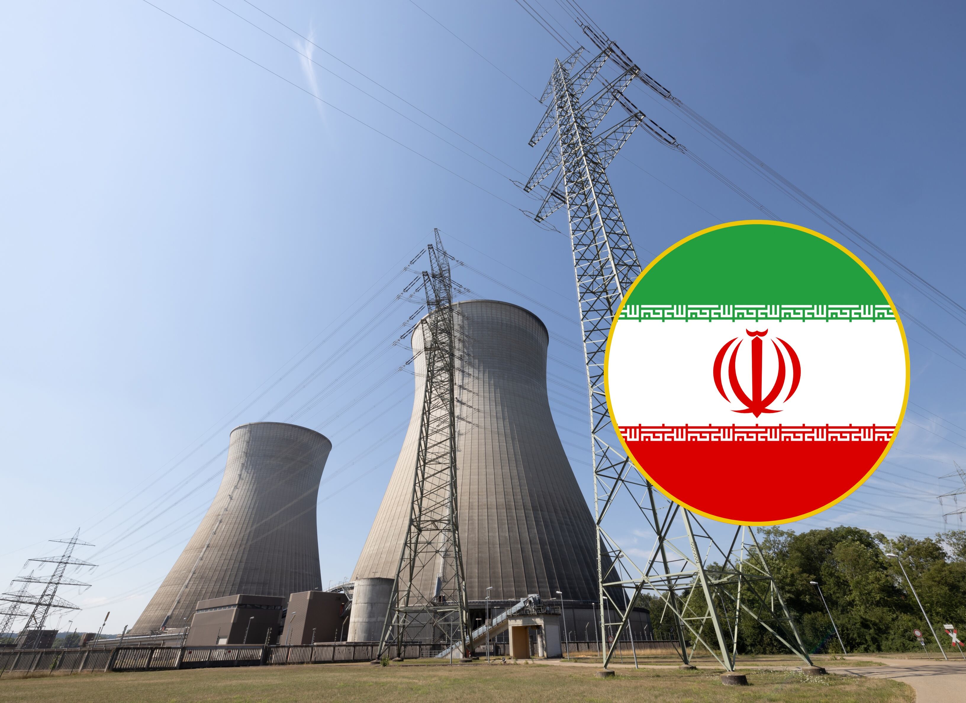 Planta nuclear y bandera de Irán. Imagen de referencia. Foto: Getty Images